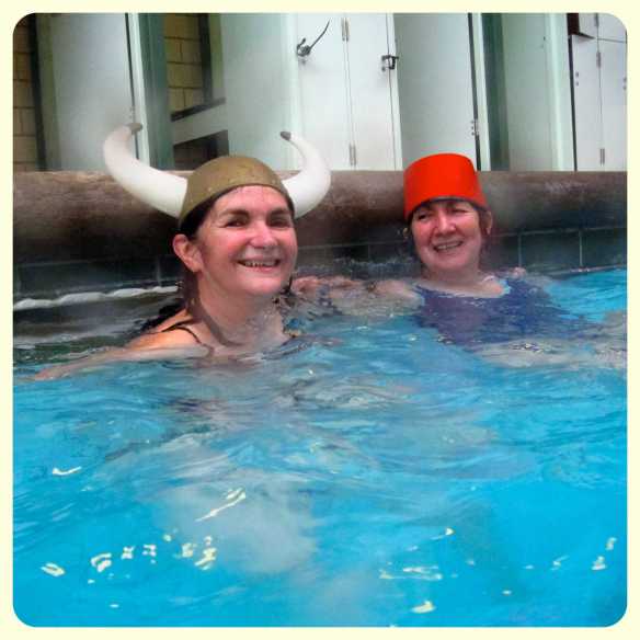 Photo of swimmers in fancy dress in the pool by Lizzie Coombes from the New Year's Day Big Dip, 1st Jan 2013